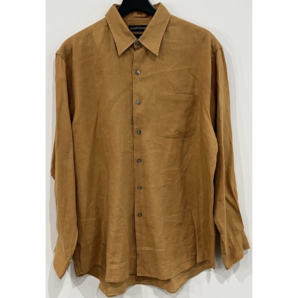 Joesph & Lyman Italian Linen Button Down Shirt Long Sleeve Preppy Casual
